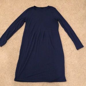 J JILL BLUE EASY FIT PLEATED WAIST DRESS SIZE XS